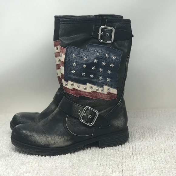 White Mountain Kennedy Black American Flag Size 6 - Picture 2 of 8